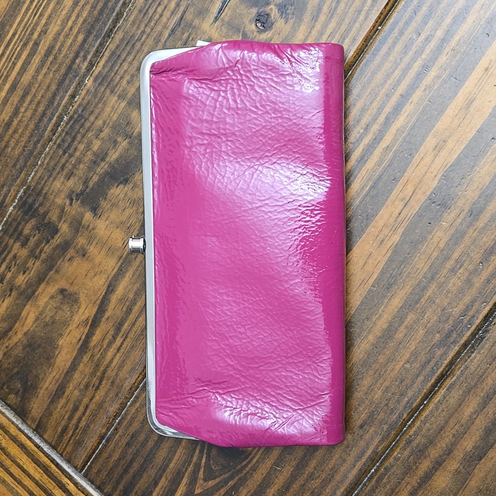 HOBO Pink Pebbled Leather Wallet Compact Design